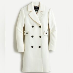 J. Crew Double-Breasted Lady Day Cream Trench Coat in Italian Double Cloth NWT